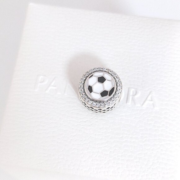 Pandora Engravable Soccer Charm Bead S925 Silver with box - Picture 3 of 8